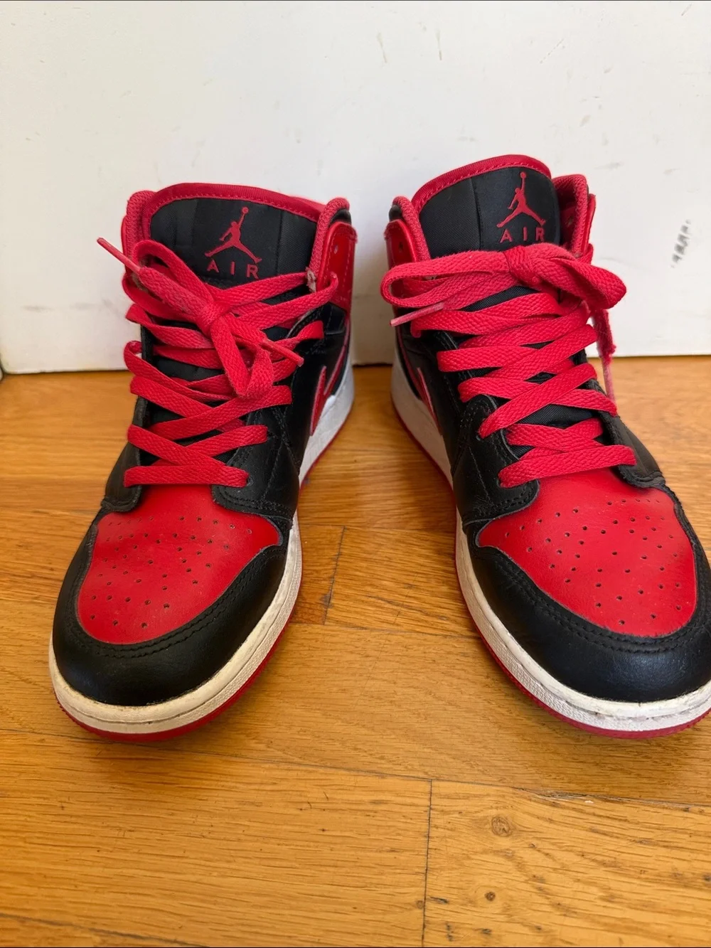 Jordan Kids Black and Red High-Top Sneakers